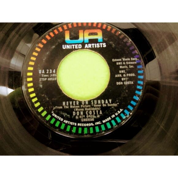 Don Costa - Never on Sunday / Sound of Love - 45rpm Vinyl Record Single‎ - Picture 7 of 8